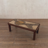Signed French Ceramic Tile Coffee Table, 1960s