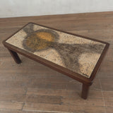 Signed French Ceramic Tile Coffee Table, 1960s