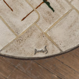 Vintage French Dual Round Tile Top Coffee Table, 1960s