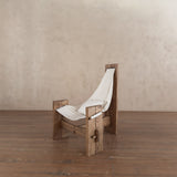 Three Leg Oak Sling Lounge Chair