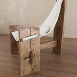 Three Leg Oak Sling Lounge Chair