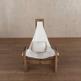 Three Leg Oak Sling Lounge Chair