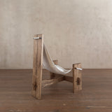 Three Leg Oak Sling Lounge Chair