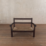 Vintage French Rush Seat Settee