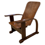 Rare Antique Sculptural Reclining Chair