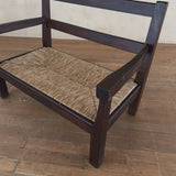 Vintage French Rush Seat Settee
