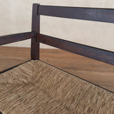 Vintage French Rush Seat Settee
