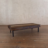 French Oak and Woven Fiber Coffee Table, 1960s