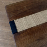 French Oak and Woven Fiber Coffee Table, 1960s