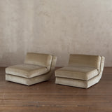 Pair of Curved Armless Lounge Chairs