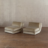 Pair of Curved Armless Lounge Chairs