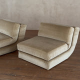 Pair of Curved Armless Lounge Chairs