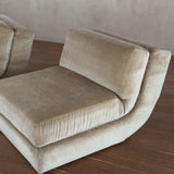Pair of Curved Armless Lounge Chairs