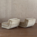 Pair of Curved Armless Lounge Chairs