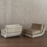 Pair of Curved Armless Lounge Chairs