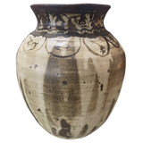Brown Detailed Ceramic Studio Vase