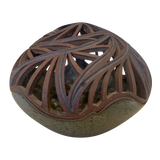 Lidded Geometric Teardrop Vessel