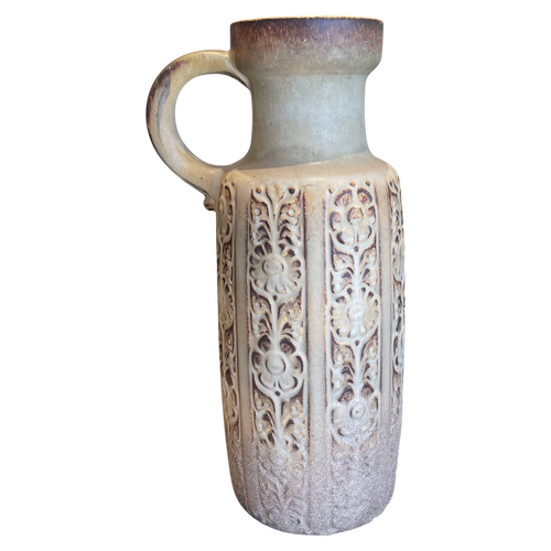 Tall Floral Stamped Pitcher