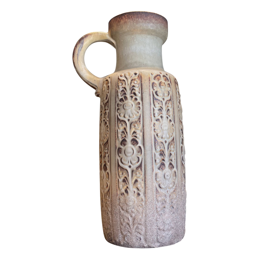 Tall Floral Stamped Pitcher