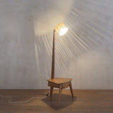 Mid Century Floor Lamp with Side Table