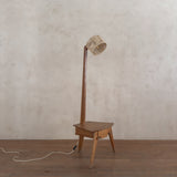 Mid Century Floor Lamp with Side Table