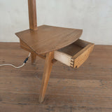 Mid Century Floor Lamp with Side Table