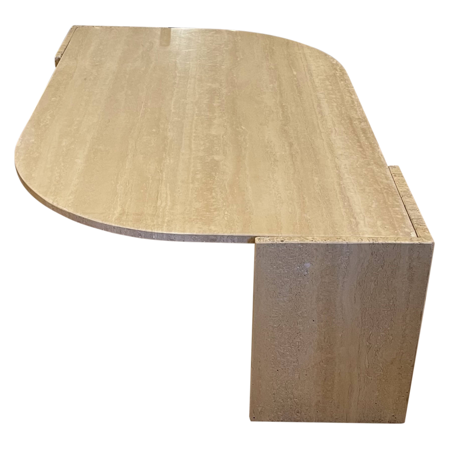 Curved Travertine Coffee Table