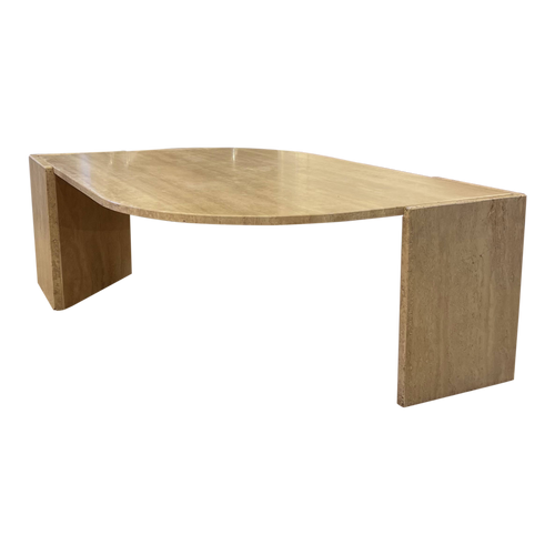 Curved Travertine Coffee Table