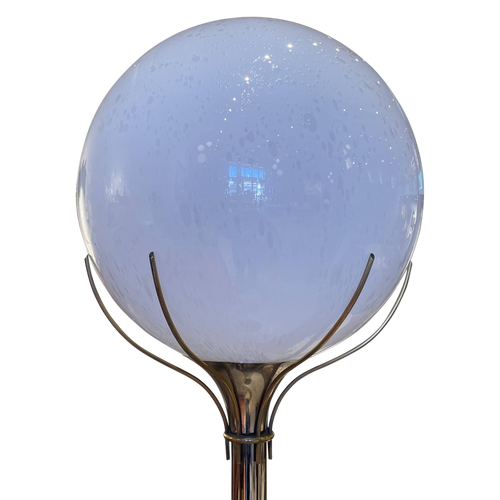 Opaque Globe Chrome Floor Lamp