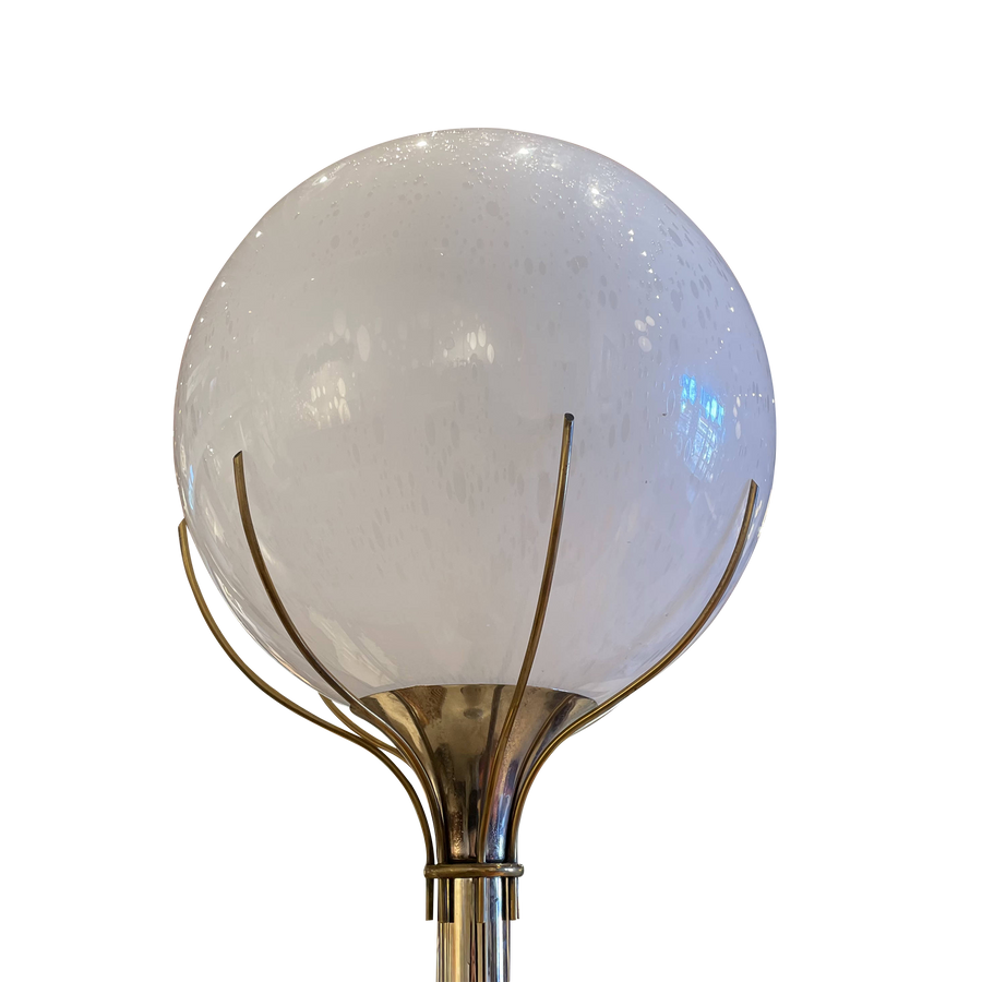 Opaque Globe Chrome Floor Lamp