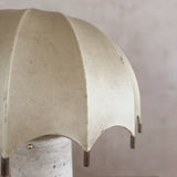 Travertine and Cocoon Shade Table Lamp, 1970s