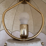 Travertine and Cocoon Shade Table Lamp, 1970s