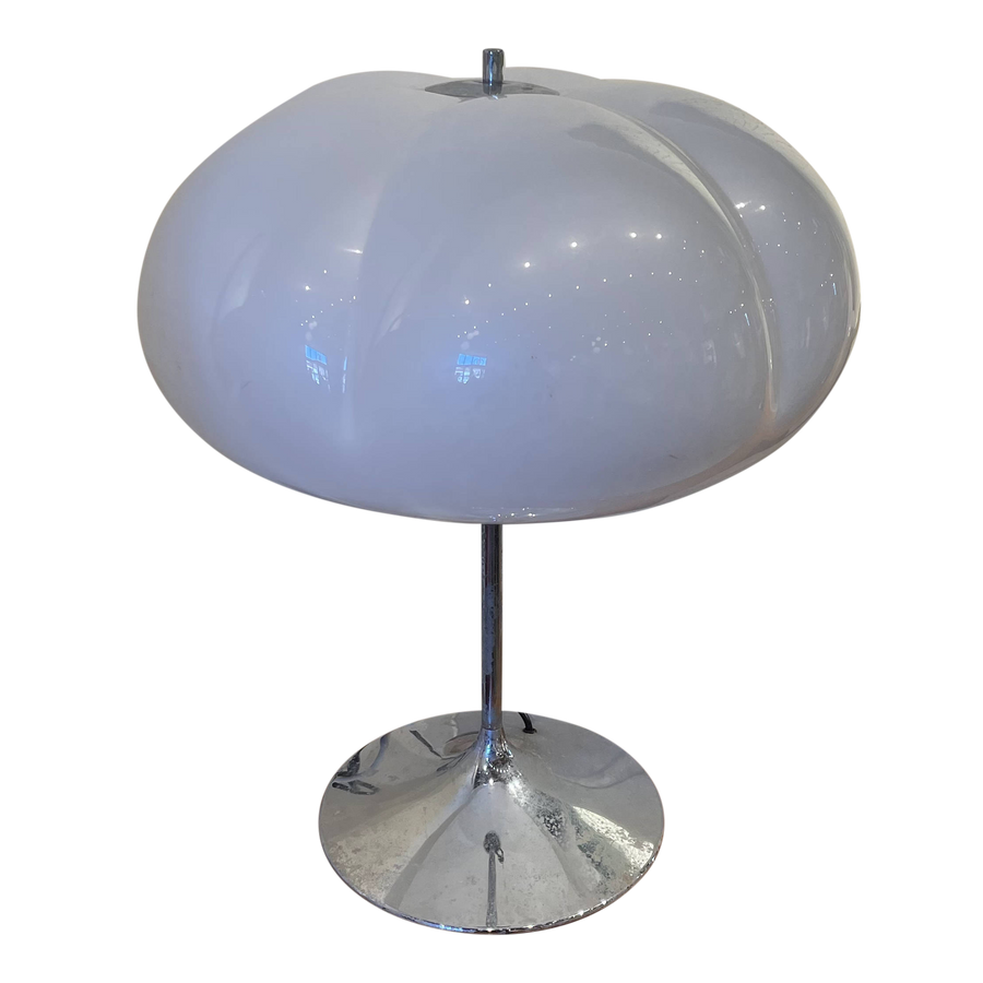 1970's Chrome and Clover Shade Table Lamp