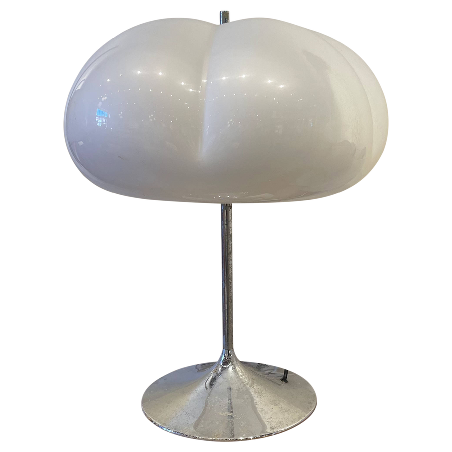 1970's Chrome and Clover Shade Table Lamp