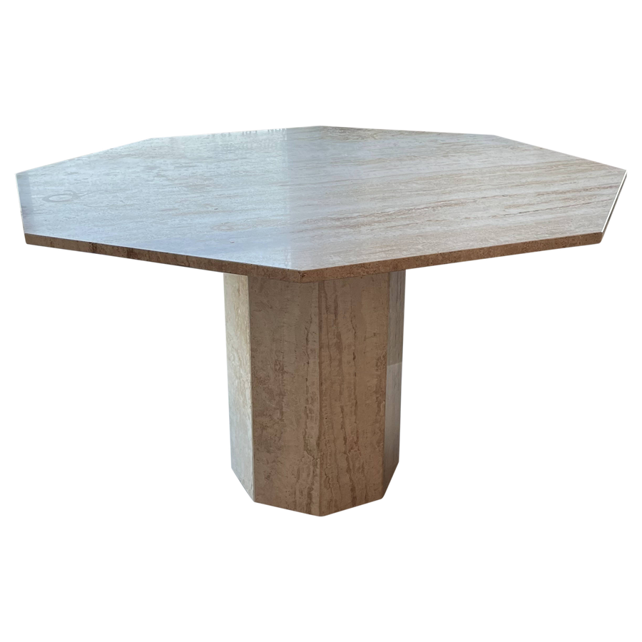 Octagonal Travertine Dining Table