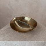 Brass Oval Ashtray with Ridges
