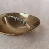 Brass Oval Ashtray with Ridges
