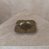 Brass Ashtray with Floral Accent