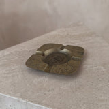 Brass Ashtray with Floral Accent