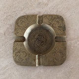 Brass Ashtray with Floral Accent