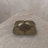 Brass Ashtray with Floral Accent