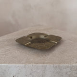Brass Ashtray with Floral Accent