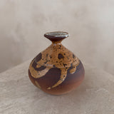 Speckled Ceramic Bud Vase in Amber and Rust