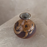 Speckled Ceramic Bud Vase in Amber and Rust