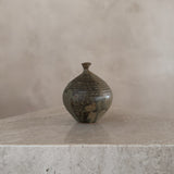 Textured Ceramic Bud Vase in Forest Green