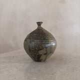 Textured Ceramic Bud Vase in Forest Green
