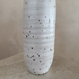 Tall Studio Ceramic Bottle Vase in Speckled White