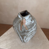 Square Neck Studio Ceramic Vase with Ash Glaze