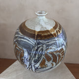 Studio Ceramic Vessel with Abstract Line Decoration