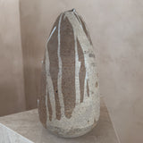 Sand Texture Studio Ceramic Vase with Drip Glaze